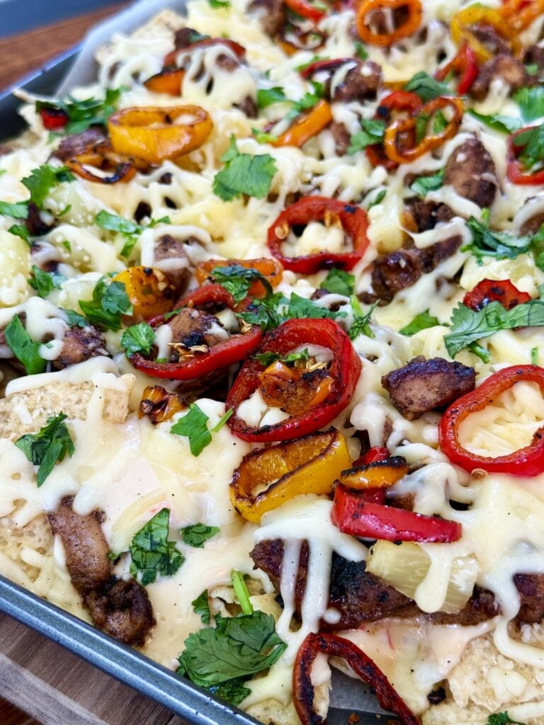 Blackstone Chicken Pineapple Nachos