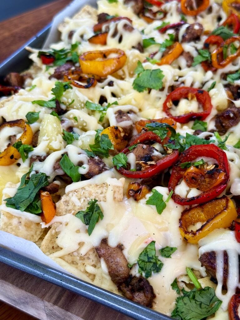 Blackstone Chicken Pineapple Nachos