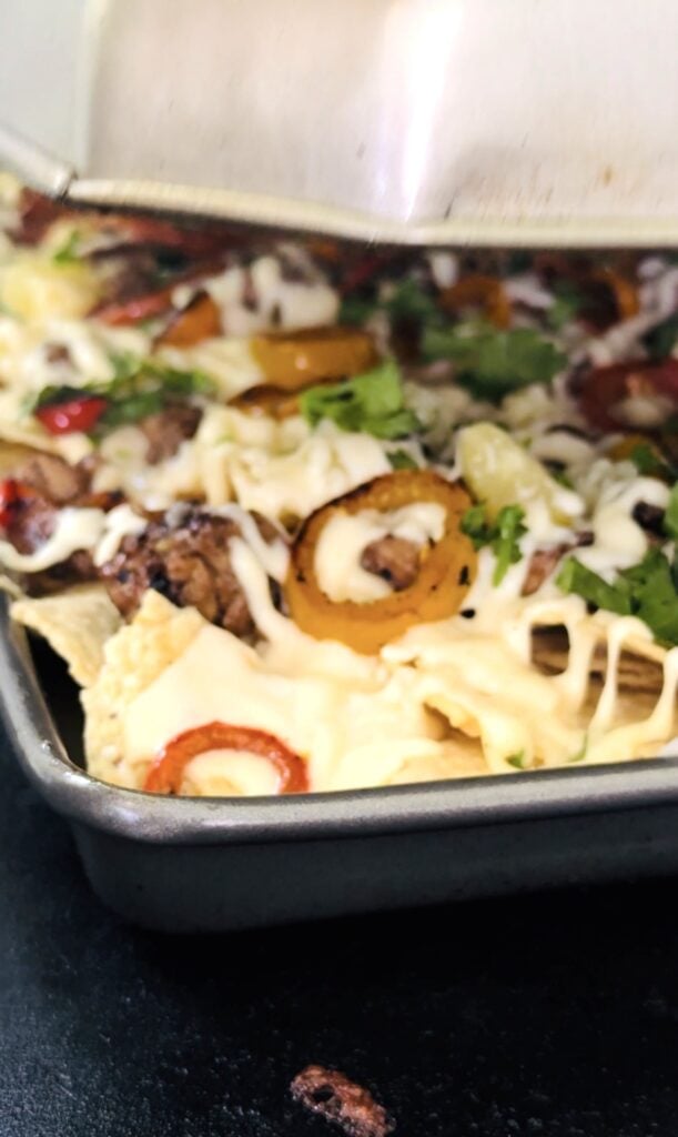 Blackstone Chicken Pineapple Nachos
