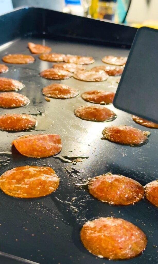 toasting pepperoni