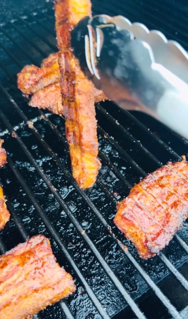 flipping pork belly