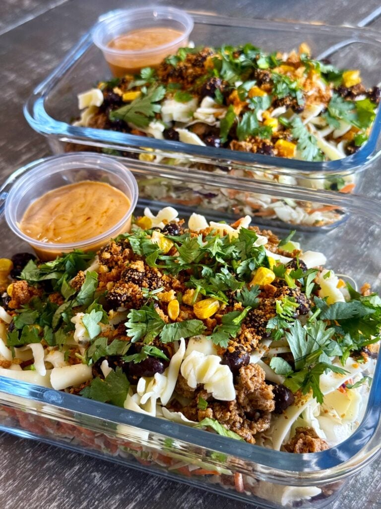 High Protein Turkey Taco Meal Prep Salads