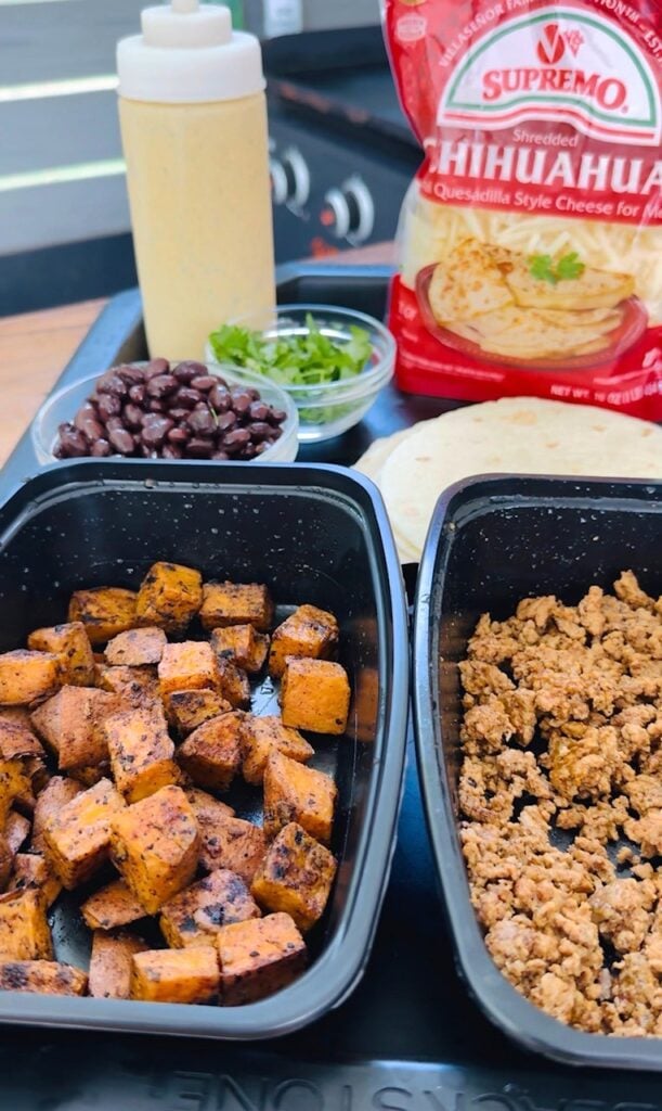 ingredients for Blackstone Turkey Sweet Potato Tacos