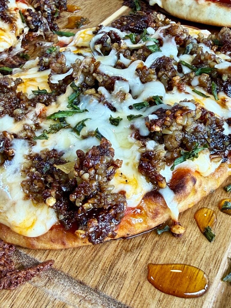 Blackstone Hot Honey Goetta Flatbreads