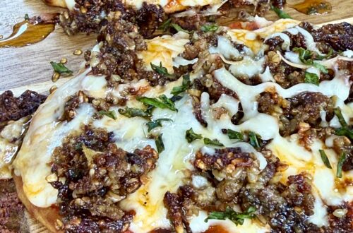 Blackstone Hot Honey Goetta Flatbreads