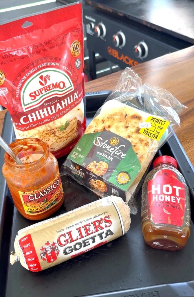 ingredients for the pizzas