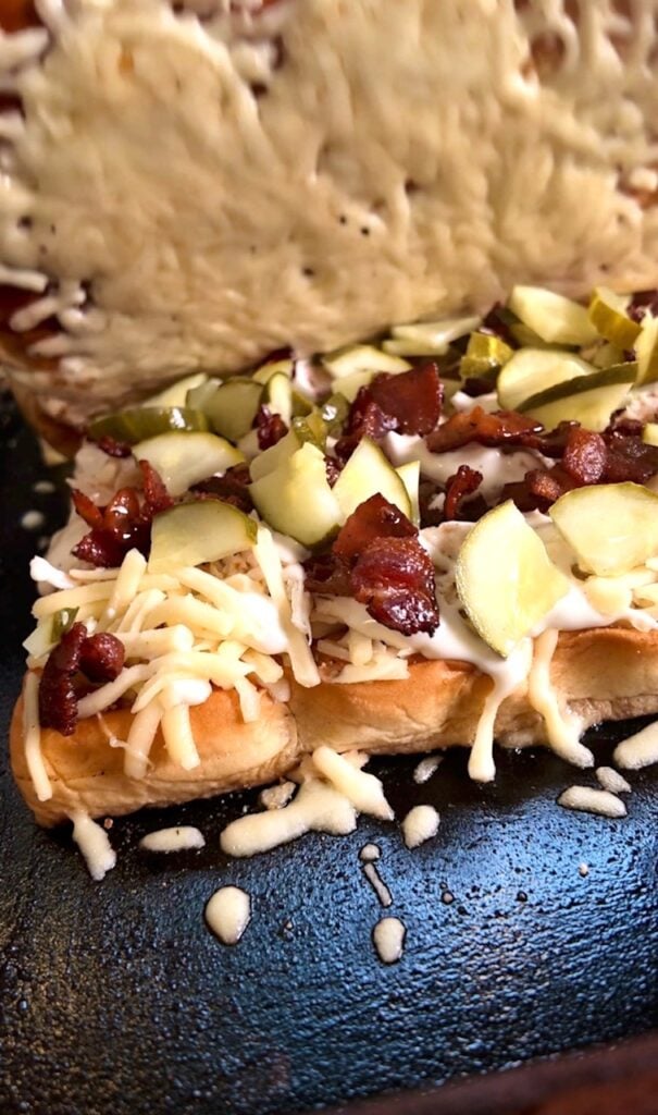 Blackstone Pickle Chicken Grilled Cheese Sliders
