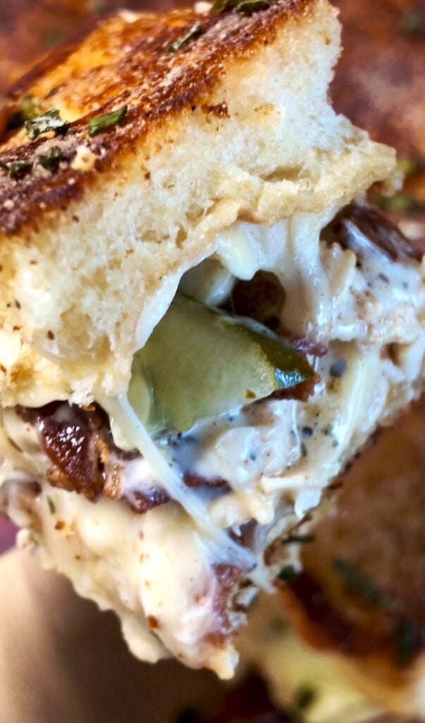 Blackstone Pickle Chicken Grilled Cheese Sliders