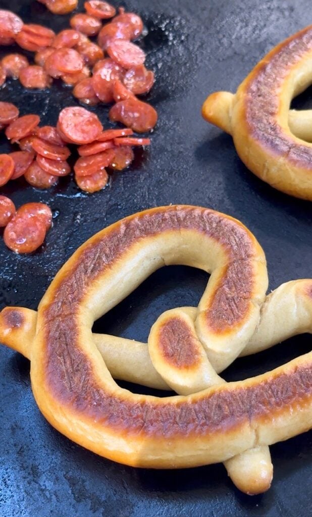 pretzel on the griddle